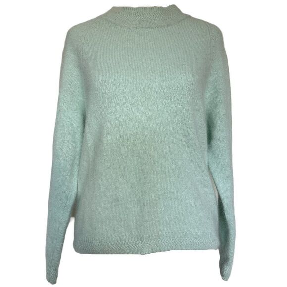 Vintage Chaus Angora Mock Neck Sweater Size M Seafoam Green - Picture 1 of 7
